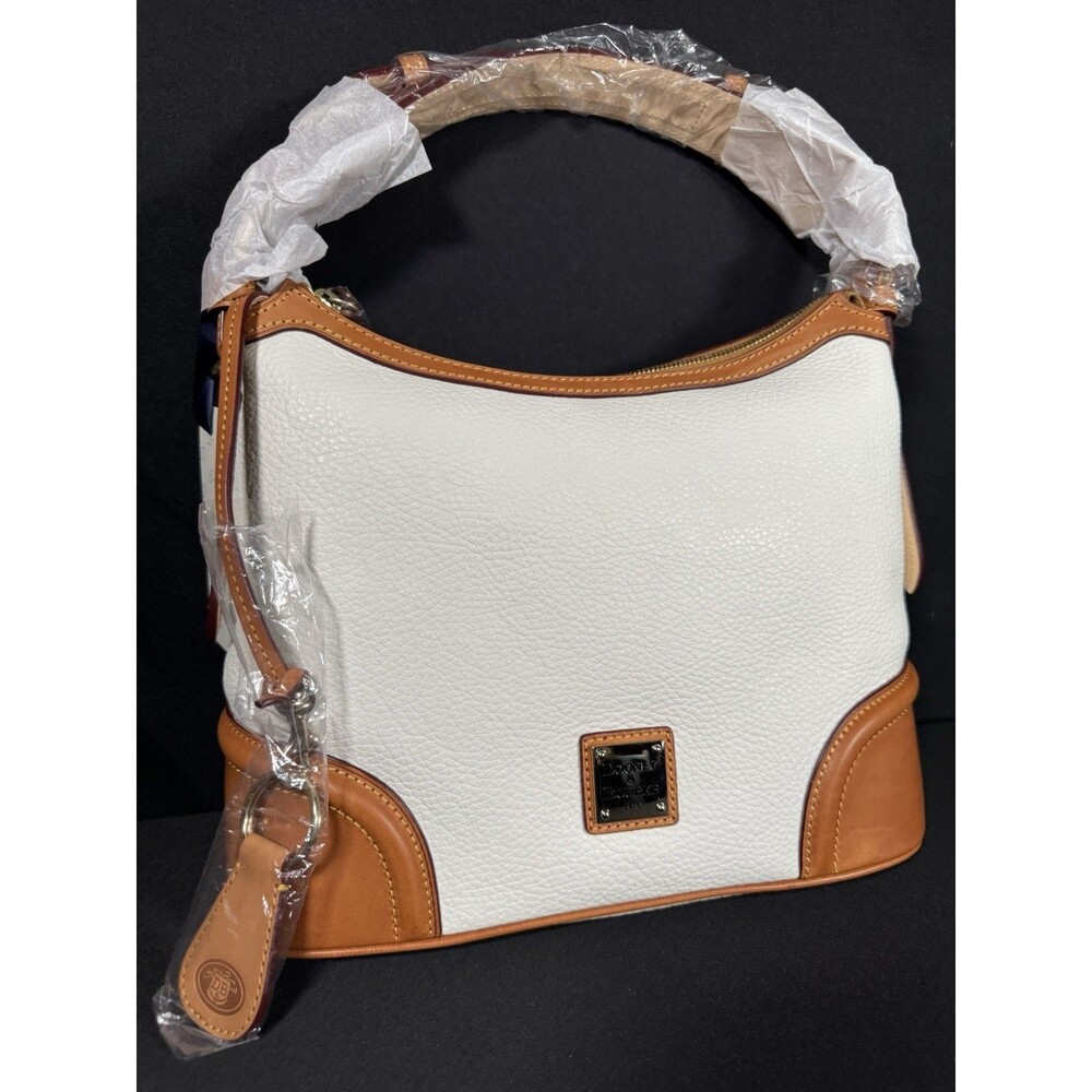 NWT Dooney & Bourke Pebble Leather Hobo Shoulder Bag + Wristlet Wallet White - Picture 9 of 13